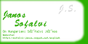 janos sofalvi business card